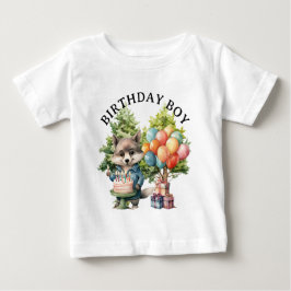 Camiseta De Bebé Bosque de Acuarela Caprichoso de Cumpleaños