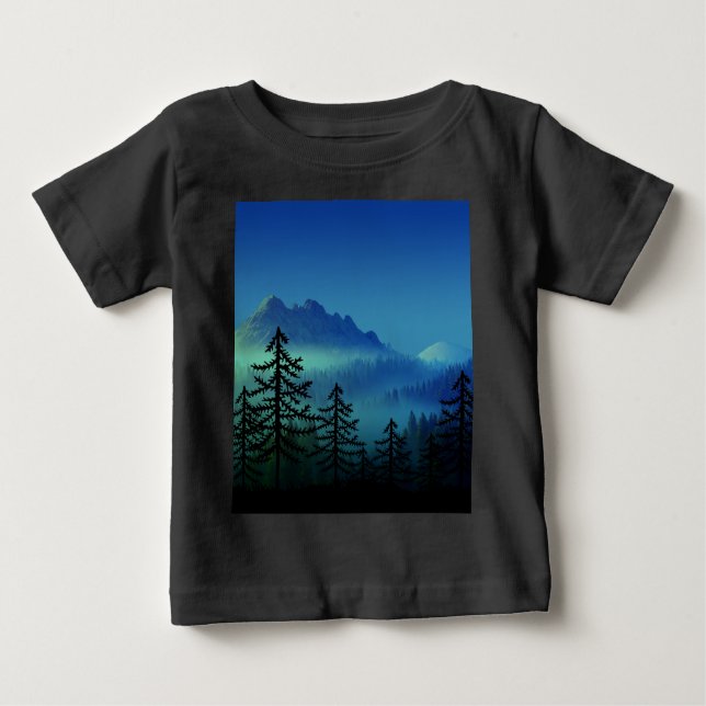 CAMISETA DE BEBÉ BOSQUE DE MEDIANOCHE DE LA MONTAÑA CALMA (Anverso)