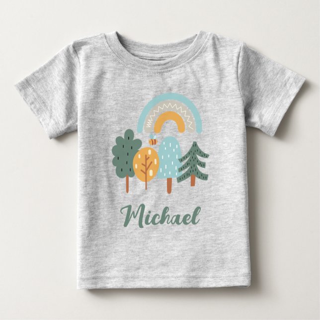 Camiseta De Bebé Bosque mágico del arcoiris (Anverso)