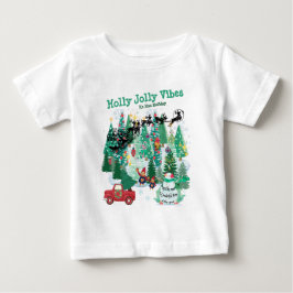 Camiseta De Bebé Bosque verde de christmastree clásico de Mikitiez