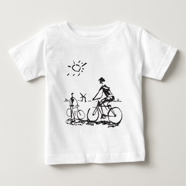 Camiseta De Bebé Bosquejo de la bici que monta en bicicleta (Anverso)