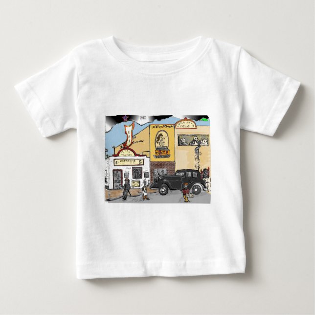 Camiseta De Bebé Bosquejo del dibujo animado de la taberna de Tejas (Anverso)