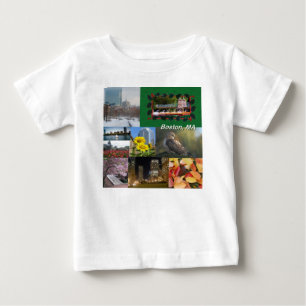 Camiseta De Bebé Boston, Collage de fotos de Massachusetts