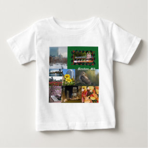 Camiseta De Bebé Boston, Collage de fotos de Massachusetts
