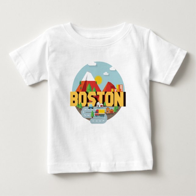 Camiseta De Bebé Boston como destino (Anverso)
