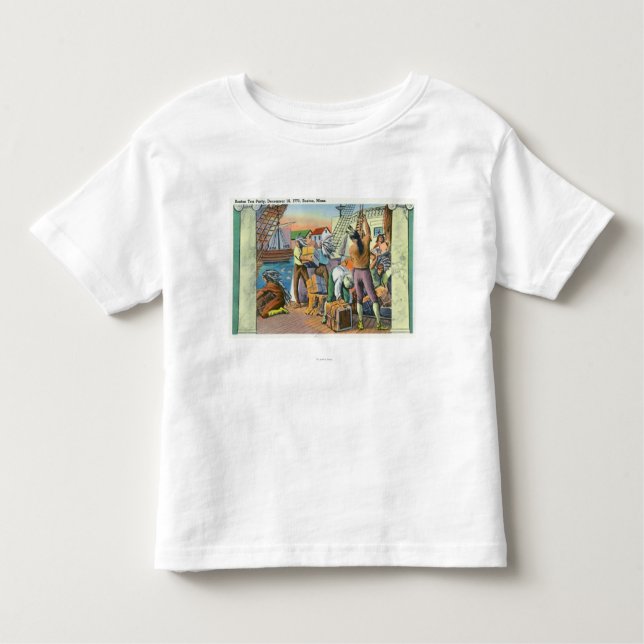 Camiseta De Bebé Boston, escena de la fiesta del té de (Anverso)