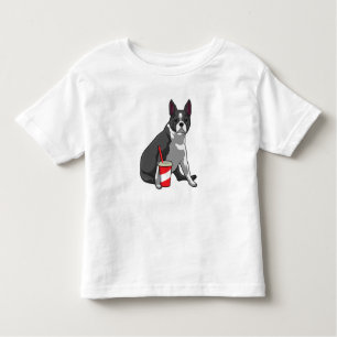 Camiseta De Bebé Boston Terrier con bebida