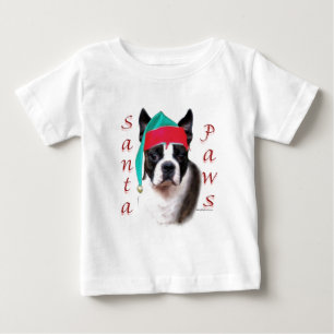 Camiseta De Bebé Boston Terrier Santa Paws