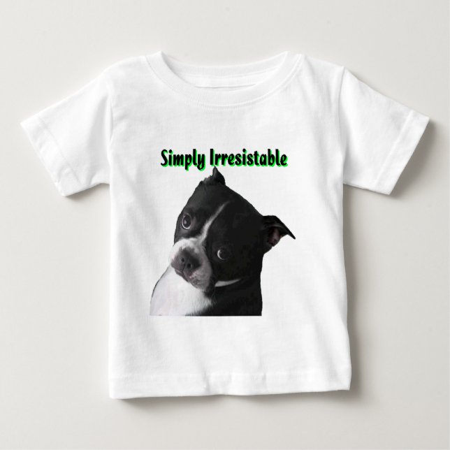 Camiseta De Bebé Boston Terrier:  Simply Irresistable (Anverso)