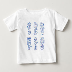 Camiseta De Bebé Botánicas Oceánicas Surrealistas