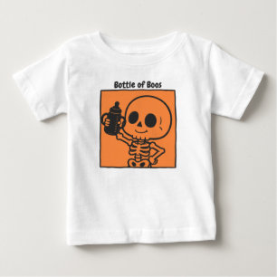 Camiseta De Bebé Botella de Diabluras Bebé Esqueleto Lindo Hallowee