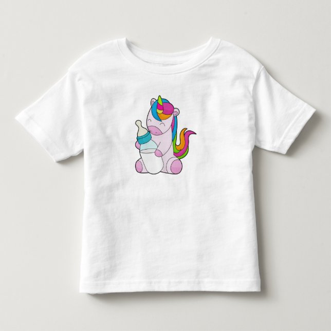 Camiseta De Bebé Botella de leche de unicornio (Anverso)
