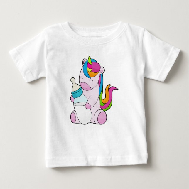 Camiseta De Bebé Botella de leche de unicornio (Anverso)