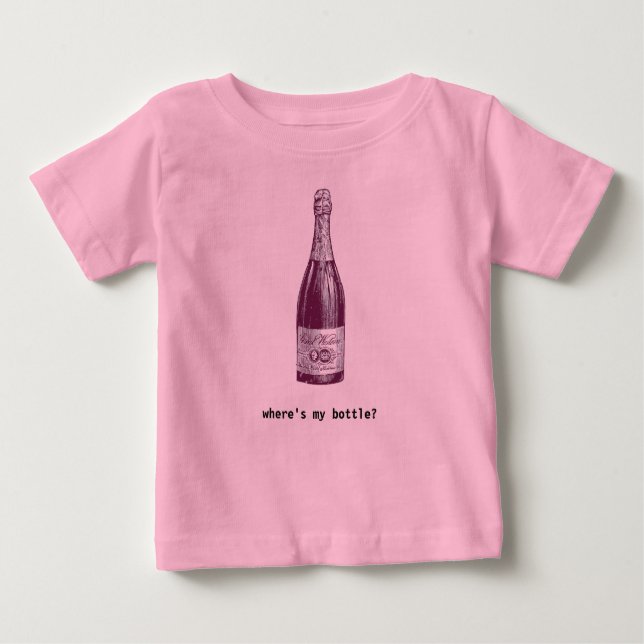 Camiseta De Bebé botella de vino - ¿dónde está mi botella? (Anverso)