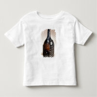 Botella del marrón oscuro, probablemente Nailsea