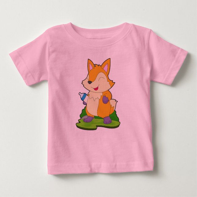Camiseta De Bebé Botella Fox Baby Leche (Anverso)