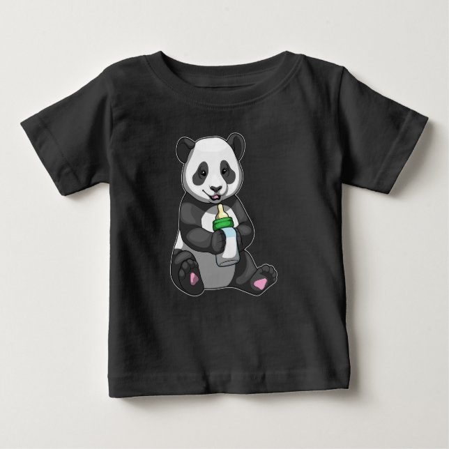 Camiseta De Bebé Botella Panda Baby Leche (Anverso)