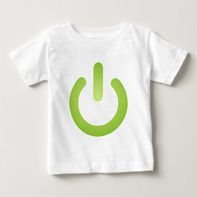 Camiseta De Bebé Botón de encendido simple (Anverso)