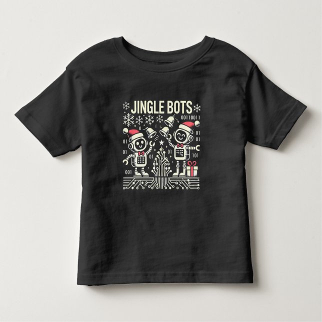 Camiseta De Bebé Bots Jingle Festividades con Santa Hats (Anverso)