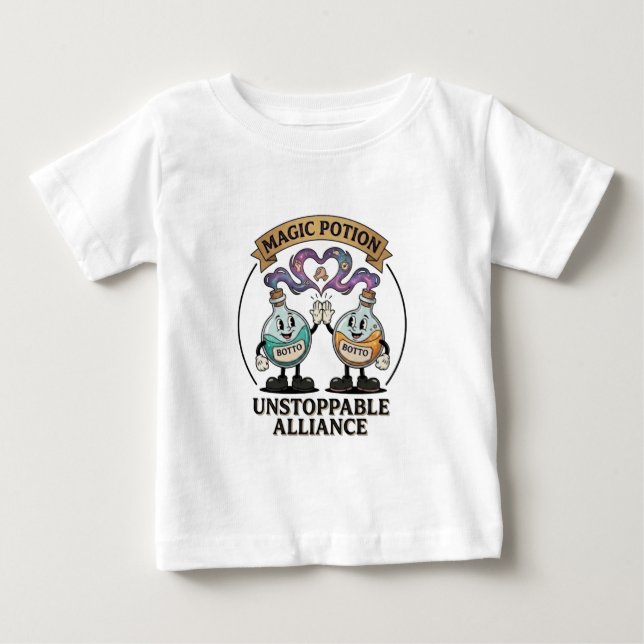 Camiseta De Bebé Botto Brand Unstoppable Alliance Retro Magic Potio (Anverso)