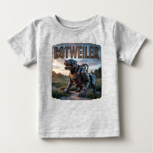 Camiseta De Bebé Botweiler Fotográfico – Rottweiler Robot Divertido
