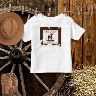 Camiseta De Bebé Bovino de impresión animal Stampede Brown