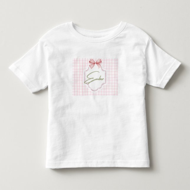 Camiseta De Bebé Bow&Gingham (Anverso)