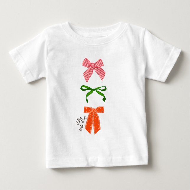 Camiseta De Bebé Bow Jolly Little Things Christmas  (Anverso)