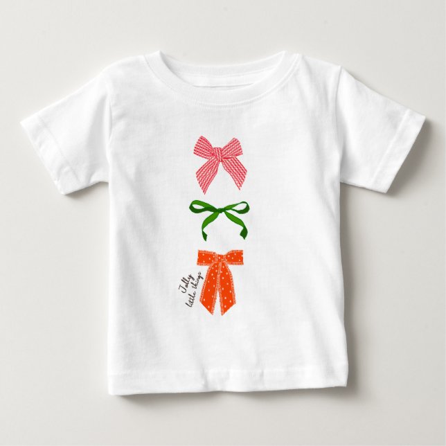 Camiseta De Bebé Bow Jolly Little Things Navidad  (Anverso)