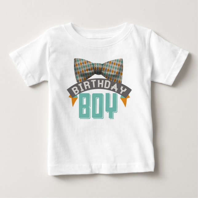 Camiseta De Bebé Bowtie Birthday Boy Tshirt (Anverso)