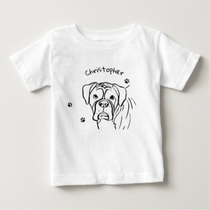 Camiseta De Bebé Boxer caprichoso: Arte de líneas de texto editable