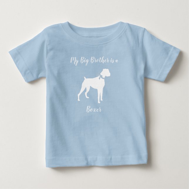 Camiseta De Bebé Boxer Dog Baby Shower Puppy Blue Boy (Anverso)
