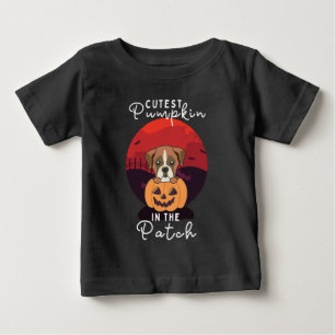 Camiseta De Bebé Boxer En Perros De Calabaza De Calabaza Cupo En El