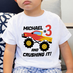 Camiseta De Bebé Boy 3.ᵉʳ monstruo de cumpleaños personalizado