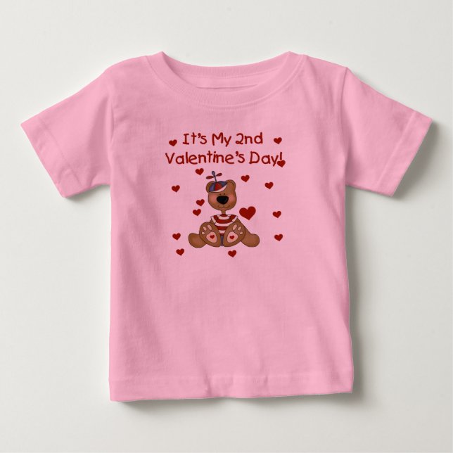 Camiseta De Bebé Boy Bear 2º El día de San Valentín (Anverso)