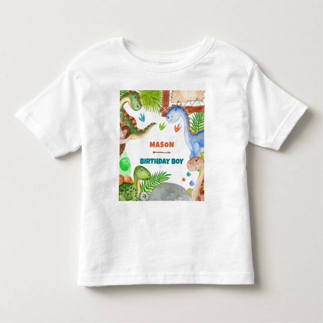 Camiseta De Bebé Boy Dinosaur 3rd Birthday Invitation (Anverso)