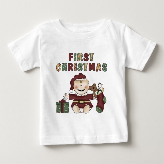 Camiseta De Bebé Boy First Christmas (Anverso)