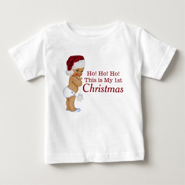 Camiseta De Bebé Boy First Christmas (Anverso)