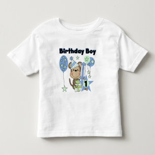 Camiseta De Bebé Boy Monkey con regalos Primer cumpleaños