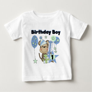 Camiseta De Bebé Boy Monkey con regalos Primer cumpleaños