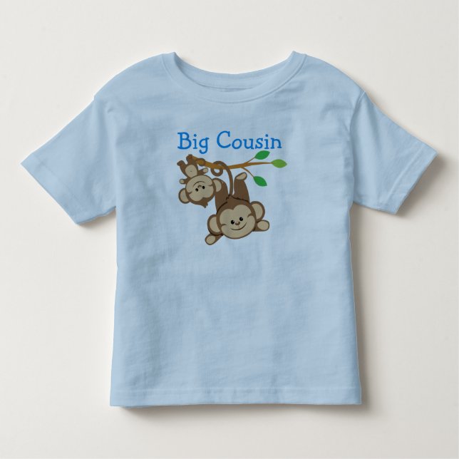 Camiseta De Bebé Boy Monkeys Big Cousin (Anverso)