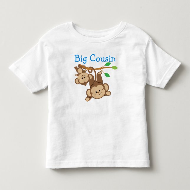 Camiseta De Bebé Boy Monkeys Big Cousin (Anverso)