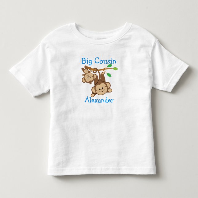 Camiseta De Bebé Boy Monkeys Personalizados Gran Primo (Anverso)