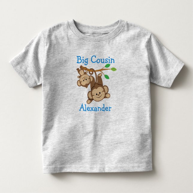 Camiseta De Bebé Boy Monkeys Personalizados Gran Primo (Anverso)