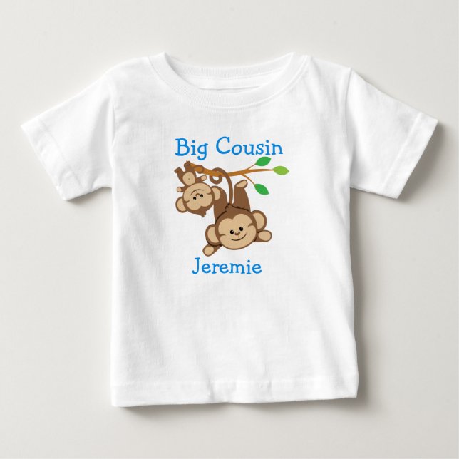 Camiseta De Bebé Boy Monkeys Personalizados Gran Primo (Anverso)