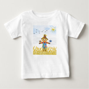 Camiseta De Bebé Boy Scarecrow con pájaros caídos