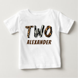 Camiseta De Bebé Boy Wild Safari segundo cumpleaños
