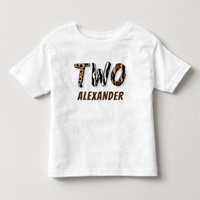 Camiseta De Bebé Boy Wild Safari segundo cumpleaños (Anverso)