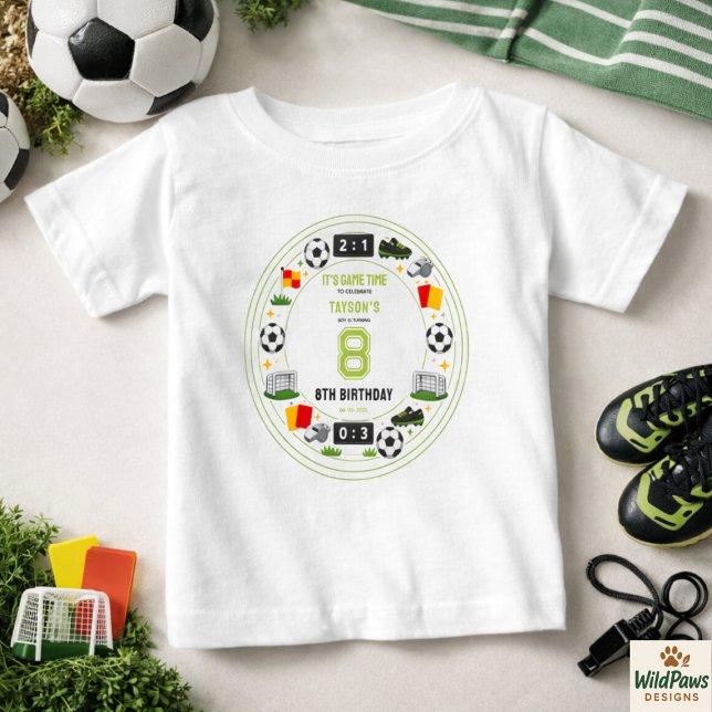Camiseta De Bebé Boys Modern Sports Soccer Kids 8th Birthday Party (Boys Modern Sports Soccer Kids 8th Birthday Party Baby T-Shirt
)
