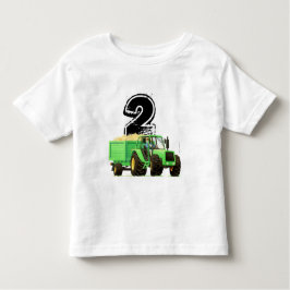 Camiseta De Bebé Boys Personalizado Green Tractor 2º cumpleaños